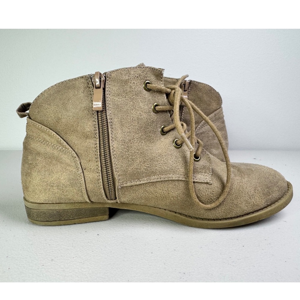 Torrid Women's Tan Lace Up Side Zip Ankle Boots Taupe Size 8 - Picture 3 of 7